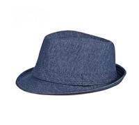 FULUJIDI Fedora Trilby Felt Hats Hat For Men Outdoor Leisure Top Hat For Women Denim Cloth Light Board Jazz Hat For Men Darkblue