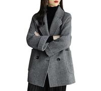 FULUJIDI Jackets Mid-Length Women Jacket Cozy Women Coat Elegant Women'S Mid-Length Jacket Double Or Single For L Blue