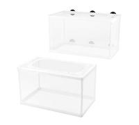 Fulushou 2 Packs Aquarium Breeding Box Fish Hatchery Isolation Box Fry Hatchery Net with Suction Cups