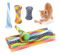 Fulushou 25 Pcs Interactive Colorful Cat Spring Toy Cat Spring Funny Nylon Spring for Cat Flexible Retractable Spring Tube Toy for Kitten Animal, Random Colours,Multicolored,13*1cm