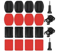 Fulushouxi 20 Pcs Adhesive Mounts w/ 3M Sticky Pads，Helmet Mounting Accessories Adhesive Sticky Mounts，Compatible w/ GoPro Cameras Hero 11 10 9 8 7 6 5 4 3 3+，2 x Activity Base Mounts，2 x Screw Rods