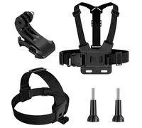 Fulushouxi 5 in 1 Action Camera Chest Strap Mount Kit, Adjustable Action Camera Cam Accessory Kit, Head Strap Backpack Holder Compatible with Hero 9 8 7 6 5, Xiaomi Yi, SJCAM, Insta360