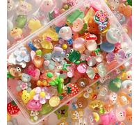 FULUSODO 60 Pcs Mixed Resin Charms Set Ornament Scrapbooking (60 Light)