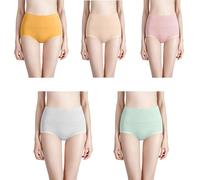 Fulyou Ladies Knickers,Women Cotton Underwear High Waist Belly Control Panties Full Coverage Briefs for Women Multipack