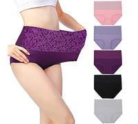 Fulyou Women's Briefs Underwear Tummy Control Cotton Panties High Waist Ladies Soft Stretch Underpants Knickers 16-18