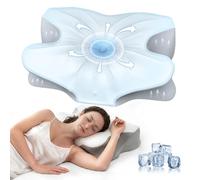 fumacos Memory Foam Cervical Pillow for Neck Pain Relief, Ergonomic Side Sleeper Pillow with Cooling Breathable Ice-Silk Pillowcase, Dual-Height Orthopedic Design for Side, Back and Stomach Sleepers