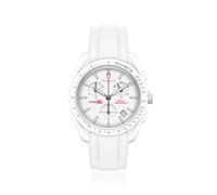 Fumagazzi BoomWatch Watch "ChronoZoo" - White | ø, Pink Logo, 42mm Quartz Chronograph Movement, Silicone Bracelet, 5 ATM, Matt White., Modern, Matt white., Modern