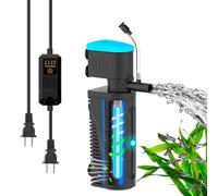 FUMAK Aquarium Filter with U - V Clarifier for Green Water Cleaning | Fish Tank Filter to Remove Al-gae | Green Killing Machine | Aeration/Rainfall Mode | with Timer | Turtle Tank Filter (10-30Gal)