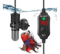 FUMAK Super Mini Aquarium Heater 10W Betta Heater Adjustable Submersible Fish Heater Small Fish Tank Heater Turtle Heater with Digital Display Thermostat, for 1-2 Gallon Tanks