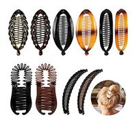 Fumanduo 10Pcs Banana Clips for Hair, Clincher Combs Fishtail Ponytail Holder Comb Double Comb Hair Clips Slide Hair Clips Hair Accessories for Women Girls, 5 Styles