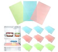 Fumanduo 12Pcs Fridge Liners, 45x29cm Refrigerator Mats Fridge Liners Washable Waterproof Non Slip Fridge Mat Drawer Mat for Kitchen(3 Colours)