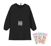 Fumanduo 1Pcs Children's Paint Aprons + 3Pcs 3D Stickers, Kids Aprons Waterproof for Painting Children's Artist Painting Smocks with Pockets & Long Sleeve for Age 7-12 Years
