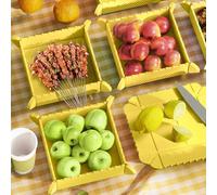 Fumcsy Collapsible Camping Bowls with Magnet,Reusable Silicone Camping Plates,Magnetic Folding Dinner Plates for Parties, Camping, Hiking (1 Pcs Yellow)