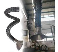 Fume Extractor Hose, 3.3 5 3.5 8.2 Ft Long Smoke Exhaust Hose Articulated Collection Arm with Hood, Flexible Industrial Dust Extractor Hose Kit(L 2m/6.5ft,Id 100MM/3 8/9 in)