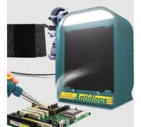 Fume Extractor Solder Smoke Absorber Portable Filter with LED Light for Soldering DIY Fan Extraction Equipment with Spare Activated Carbon for Brazing Welding Soldering, Fume Prevention Remover