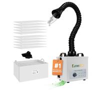 FumeClear 100W Fume Extractor, Up to 260m³/h Strong Suction, H13 HEPA Filters Solder Fume Extractor Odor Removal Desktop-Friendly Soldering Fume Extractor for Laser Engraving, 3D Printing (220V)