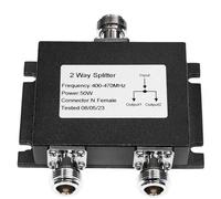 Fumei 2 Way UHF 400-470MHz Antenna Power Splitter 50W Two Way Radio Repeater Power Divider with N Female connectors