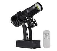 FUMENG 35W HD LED Logo GOBO Projector with Custom GOBO And Manual Zoom Rotating/Static for Advertising Signs,Indoor,Black,Remotecontrol
