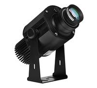 FUMENG LED Logo Gobo Projector Free Custom Glass Gobo To Project Image for Indoor/Outdoor Company Store Advertising, With Remote Control,Black,60W