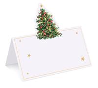Fumete 100 Pcs Christmas Place Cards for Table Setting Christmas Tree Die Cut Place Cards Christmas Party Name Cards Placecards for Table Holiday Dinner Brunch Party or Any Occasion Party Decoration