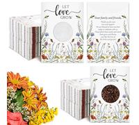Fumete 100 Pcs Let Love Grow Seed Packets Wedding Favor for Guests Bulk Envelope Kraft Bag with Window Flower Resealable Seed Storage Packets for Wedding Party Favors Bridal Shower