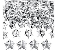 Fumete 100 Pcs Star Lapel Pins Veterans Day Star Pins Military Award Labor Day Brooches for Backpacks Hats Costume Decoration, as pictures shown, Zin Alloy
