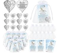 Fumete 100 Sets Funeral Favors for Memorial Service Celebration of Life Decorations Heart Pocket Hug Token Angel Coins and Angel Poem Cards Memorial Gifts for Family Church Funeral Prayer (English)