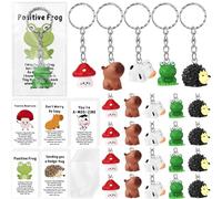 Fumete 15/30/60/100 Sets Employee Appreciation Keychains Positive Emotional Support Keychain Thank You Gifts for Team Staff(30 Sets)