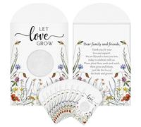 Fumete 25 Pcs Let Love Grow Seed Packets Wedding Favor for Guests Bulk Envelope Kraft Bag with Window Flower Resealable Seed Storage Packets for Wedding Party Favors Bridal Shower
