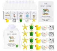 Fumete 25 Set Employee Appreciation Gift Bulk for Coworkers Thank You Staff Vet Tech Week Gift Animal Pun Inspirational Note Cards Funny Resin Duck Stars Whales Turtles Owls Halloween Office Favor