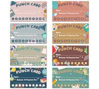 Fumete 400 Pcs Punch Cards for Classroom Reward Cards Behavior Incentive Loyalty Awards for Kids Students Teachers School Business, 8 Styles, 3.5 x 2 in(10 Morandi Punches Style)