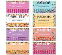 Fumete 400 Pcs Punch Cards for Classroom Reward Cards Behavior Incentive Loyalty Awards for Kids Students Teachers School Business, 8 Styles, 3.5 x 2 in(20 Polka Dots Punches Style)