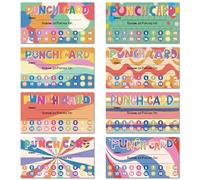 Fumete 400 Pcs Reward Punch Cards 3.5 x 2 Inch, Incentive Loyalty Reward Card Behavior Chart for Classroom Home School Supplies Students Teachers Kids Motivation, 8 Colors (Bright Style)
