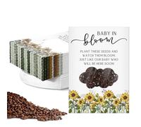 Fumete 50 Pack Baby in Bloom Seed Packets Baby Shower Party Favor for Guest Envelopes Kraft with Clear Window Resealable Seed Organizer Storage Bag for Gender Reveal Party, No Seeds(Sunflower)