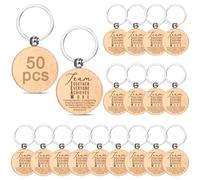 Fumete 50 Pcs Employee Appreciation Inspirational Keychain Thank You Gift for Housekeeping Week Gifts 2025 Teacher Coworker, Team Style, as pictures show