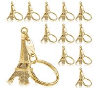 Fumete 80 Pieces Eiffel Tower Keyring Retro French Souvenirs Keychain for Table Decor Gifts, Gold, about 2.2 x 2.2 x 5 cm/ 0.87 x 0.87 x 1.97 inches