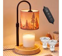 Fumete Candle Warmer Lamp with Timer and Dimmer Adjustable Height Electric Candle Warmer Lamp with Electric Wire for Jar Candles House Warming Birthday Gifts for Women Mom (Rustic Deer,Black)