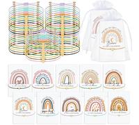 Fumete Inspirational Bracelets for Women Bulk Christmas Employee Appreciation Gift for Coworker Encouragement Thank You Gifts Heart Shaped String Bracelets with Cards Bags for Female Friend, 7.09