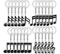 Fumete Music Party Favors Keychain Back to School Gifts for Student Musical Themed Keychain Music Note Silicone Key Chains Bulk Karaoke Baby Shower Birthday Gifts for Kids Teacher, Multi-colored