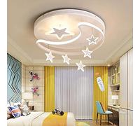 FUMIMID Children's Lamp Modern LED Dimmable Ceiling Light Star Moon Pendant Ceiling Lamp Girls Boys Bedroom Lamp Baby Room Children's Room Living Room Chandelier,White,52cm