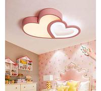 FUMIMID LED Children's Lights Cartoon Modern Ceiling Lamps Heart Shaped Design Acrylic Lampshade Ceiling Light for Bedroom Living Room Dimmable with Remote Control Girl's Chandeliers,Pink