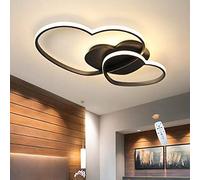 FUMIMID LED Dimmable Ceiling Light Heart Shaped Ceiling Lamp Modern Living Room Lamp with Remote Control Metal Chandelier for Kids Room Boys Girls Bedroom Decoration Pendant Lighting,Black,50cm