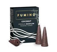 Fumino Coconut Backflow Incense Cones 15 Pack - Natural Masala Cones for Waterfall Cascade Smoke & Meditation, Sweet & Tropical Scent, Hollow-Core for Backflow Burners