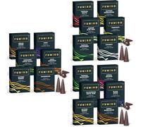 Fumino Incense Cones Mega Bundle 270 Pack 16 Fragrances - Handmade Natural Masala Incense Cones for Meditation & Home Fragrance, Low-Smoke Woody Citrus Floral & Spiced Scents, Bureau Veritas Certified