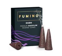 Fumino Oudh Backflow Incense Cones 15 Pack - Natural Masala Cones for Waterfall Cascade Smoke & Meditation, Rich Woody Resin Scent, Hollow-Core for Backflow Burners