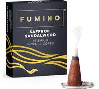 Fumino® Saffron Sandalwood Fresh Incense Cones 15 per Box Masala Agarbatti Joss Scent Fragrance for Relaxation and Meditation, Home and House Décor