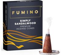Fumino Simply Sandalwood Incense Cones 15 Pack - Handmade Natural Masala Incense Cones for Meditation & Home Fragrance, Low-Smoke Warm Woody Scent, Bureau Veritas Certified