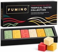 Fumino Wax Melts Tropical Tastes Multipack 12 Cubes 6 Fragrances - Handmade Beeswax & Coconut Oil Tart Melts, Fruity Tropical Scents for Electric Wax Warmers & Tea Light Burners