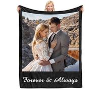 FUMNEEDIY Custom Blanket Throws with Picture, Personalised Blankets Photo Gifts for Mom, Dad, Couple, Girlfriend, Boyfriend, Pet, Husband, Wife