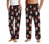FUMNEEDIY Custom Pyjamas Pants For Men Women, Personalised Face Pyjama Bottoms With Photo Picture Funny Pj Pant Dog Pet Faces